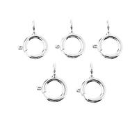 Sharplace 5X Boucle à Ressort Ronde en 925 Argent Sterling, Accessoires de Bricolage pour Bracelet Collier Bijoux, Argent, 5mm