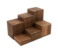 Sharplace 6 Presentoir Aperitif Buffet, Cube en Bois, Supports Carrés en Bois pour Desserts, Présentoir à Gâteau, étagères de Rangement pour Cupcakes, Maquillage, Gâteaux, Bijoux, Figurines, Brun
