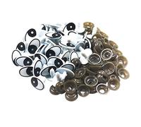 Sharplace 60 Pièces de Forme Ovale Yeux de Sécurité en Plastique pour Ours en Peluche Marionnette Animale Artisanat 20x13mm