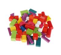Sharplace 60 Pièces de Formes Géométriques Solides en Bois, Formes Géométriques pour l'enseignement, Manipulatives Mathématiques Multicolores, pour Jouets éducatifs et Matériel Scolaire pour Enfants