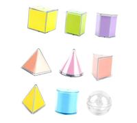 Sharplace 9 Pièces Corps Géométriques, Blocs de Formes Géométriques, Pliant Des Formes Géométriques à L'école Fournit Des Solides Géométriques pour L'école Préscolaire de Primaire, Montessori Matériel