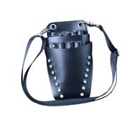 Sharplace à ciseaux pour salon de coiffure, pochette de taille en cuir PU, ceinture d'épaule détachable, de ceinture pour ciseaux pour salon de, Noir