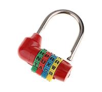 Sharplace à Combinaison Cadenas Réarmable à 4 Lettres pour Valise, Coffre à Outils, Casier Sportif, à Outils, Rouge, 56mm