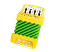 Sharplace Accordéon piano 10 touches 8 basses, instrument de musique, ensemble de jeu pour enfants pour garçons et filles, jaune