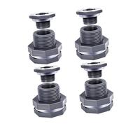 Sharplace Adaptateur de Tuyau de Seau 4 pièces, raccord de cloison en PVC NPT 3/4" avec Bouchon, raccord de Tuyau d'arrosage étanche pour Aquariums et