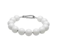 Sharplace Anneau de retenue pour mât de Drapeau, à Maintenir près du mât avec des Perles en Acrylique, chaîne à Perles avec câble en Acier Inoxydable 304, Blanc