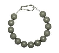 Sharplace Anneau de retenue pour mât de Drapeau, à Maintenir près du mât avec des Perles en Acrylique, chaîne à Perles avec câble en Acier Inoxydable 304, Gris