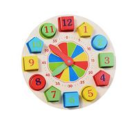 Sharplace Apprentissage précoce Horloge en Bois Jouets Jouet éducatif Jouets Bois Dentelle Bloc Puzzle pour Avion Tout-Petits Voiture, Tour