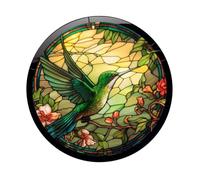 Sharplace Autocollant de Fenêtre Rond, PVC, Étanche, Design Vitrail Cathédrale, 25,4 cm x 25,4 cm, Usage Unique, Pour Mur, Maison, Bureau