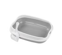 Sharplace Bac à litière pour Chat Chaton Toilettes pour Petits Animaux Lapin Anti-éclaboussures Chat bac à Sable bac à litière pour Animaux de Compagnie Ouvert, Grise