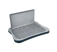 Sharplace Bac à Litière pour Chien, Bac à Litière Portable, Grilles en Maille, Bassin Amovible, Support pour Coussin d'apprentissage de La Propreté pour, Gris Marine