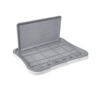 Sharplace Bac à Litière pour Chien, Bac à Litière Portable, Grilles en Maille, Bassin Amovible, Support pour Coussin d'apprentissage de La Propreté pour, Gris Blanc