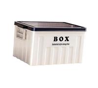 Sharplace Bac de rangement avec couvercle pour coffre de voiture, boîte de rangement peu encombrante avec couvercle pour l'organisation des outils, Blanc Bleu