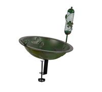 Sharplace Bain d'oiseaux pour terrasse extérieure, Bol de Bain d'oiseaux monté sur Un Balcon en Fer avec Clip réglable pour décoration de terrasse de