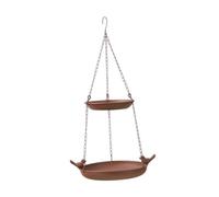 Sharplace Bain d'oiseaux Suspendu pour mangeoire à Oiseaux extérieure, mangeoire à Oiseaux à 2 Niveaux, décoration de Jardin, Bain d'oiseaux en métal