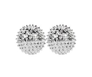 Sharplace Balles d’Acupression Magnétiques - Massage Mains et Pieds, Lot de 2 Boules Argentées 32 mm, 228 Picots - Relaxation, Réflexologie, Stimulation Nerveuse Bien-Être