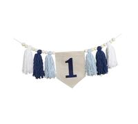Sharplace Banner d'anniversaire 1 an 1 bannière d'anniversaire pour Chaise élevée Baby Boys Girls Photo Prop 1st Anniversaire Décoration High Chair Banner, Bleu