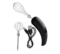 Sharplace Batteur à main sans fil, mousseur à lait électrique, batteur ergonomique pour gâteaux et café, idéal pour cappuccino et œufs, Noir