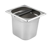 Sharplace Boîte à expresso en acier inoxydable, grande capacité, facile à nettoyer, finitions soignées, accessoires robustes, bac à marc, L