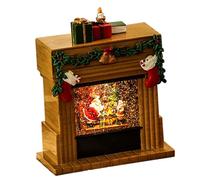 Sharplace Boîte à musique en forme de boule à neige de Noël, cadeau de Noël, centre de table, globe musical à paillettes, décoration de Noël pour bureau, salon, Père Noël En Bois