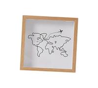 Sharplace Boîte à souvenirs avec cadre vitrine, organisateur de billets décoratif et polyvalent, vitrine à chargement par le haut pour billets et, Couleur Bois 20x20cm