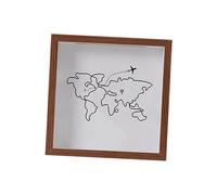 Sharplace Boîte à souvenirs avec cadre vitrine, organisateur de billets décoratif et polyvalent, vitrine à chargement par le haut pour billets et, Marron 29x29cm