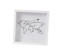 Sharplace Boîte à souvenirs avec cadre vitrine, organisateur de billets décoratif et polyvalent, vitrine à chargement par le haut pour billets et, Blanc 20x20cm