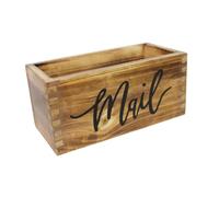 Sharplace Boîte aux lettres en bois, support de rangement, plateau à courrier, gain de place, polyvalent, plateau de rangement, panier en bois pour chambre à, Brun