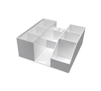Sharplace Boîte de rangement pour cils, organiseur de cils à 6 compartiments, avec couvercle, organiseur de beauté, boîte de rangement pour outils de greffe, Blanc