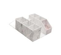 Sharplace Boîte de rangement pour cils, organiseur de cils à 6 compartiments, avec couvercle, organiseur de beauté, boîte de rangement pour outils de greffe, Marbre