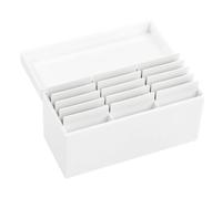 Sharplace Boîte de rangement pour cils, présentoir avec couvercle robuste pour usage personnel, présentoir de maquillage multifonction, support pour cils, Blanc
