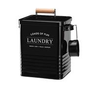 Sharplace Boîte de rangement pour lessive en poudre, grande boîte de rangement rectangulaire multifonctionnelle en métal avec cuillère, esthétique, 6 L, Noir