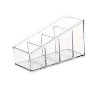Sharplace Boîte de rangement transparente à 4 compartiments, 15 x 8,6 x 6,9 cm, compacte, pour comptoir de cuisine, trieur de sachets de thé, multifonction