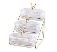 Sharplace Bol à fruits fatigué, plateau à fruits en verre, plats de collation avec couvercle Design d', plat de fruits secs en verre, plateau de service de