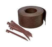 Sharplace Bordure de Jardin Flexible avec 10 piquets, Rouleau de 12,2 m pour allée, Cour, terrasse et aménagement paysager, Brun