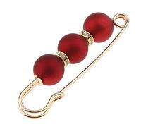 Sharplace Broche à Pince Femme Homme de Perles Strass en Fer Cadeaux Anniversaires Amis Copines Unisexe - Rouge