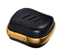 Sharplace Brosse à cheveux 2 en 1 avec peigne et shampoing, peigne double face en silicone pour hôtels, outils de coiffure et usage domestique, or Noir