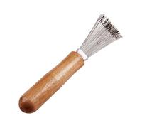 Sharplace Brosse à cheveux, peigne, outil de nettoyage de brosse à cheveux, manche ergonomique en bois, multifonction, avec râteau en métal, épilateur pour la