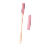 Sharplace Brosse à pieds, brosse de nettoyage des orteils, douce, Lotion à appliquer pour les pieds, douche à manche Long de 40 cm pour hommes et femmes âgés, Rose avec tête