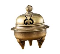 Sharplace Brûleur d'encens en métal, objet de décoration antique pour la maison, porte-encens pour cônes/spirales, idéal pour une étagère, un bureau ou une, Bronze