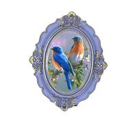 Sharplace Cadre photo ovale vintage, présentoir à cartes, à suspendre au mur ou à poser sur une table, cadre photo rétro pour mariage, bureau, festival, Bleu