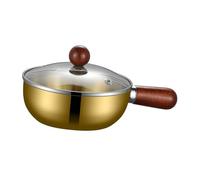 Sharplace Casserole chauffe-beurre en acier inoxydable avec couvercle, portable, compatible avec toutes les plaques de cuisson, à lait, à soupe, 14 Cm or