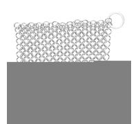 Sharplace Cast Iron Cleaner Brosse Nettoyante Chaîne Anneaux Acier Inoxydable Nettoyeur Poêle Grill Casserole Fonction Lavage Pratique Adapté à La Cuisine Famil, 5x5 Pouces