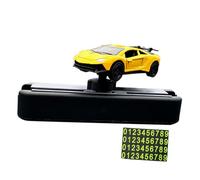 Sharplace centrale décorative universelle pour voiture modèle 1/64, facile à installer avec plaque de stationnement temporaire, accessoires automobiles, Jaune