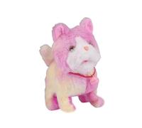 Sharplace Chat électrique interactif en peluche avec 12 chansons et fonction d'enregistrement pour enfants, Rose