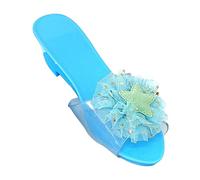 Sharplace Chaussures Princesse Enfant Fille, Chaussures de Princesse à Talons Hauts pour Enfants, Paillettes Sandales, Déguisement d'été, Antipatinage Halloween Noël Cadeau d’Anniversaire, Bleu Clair