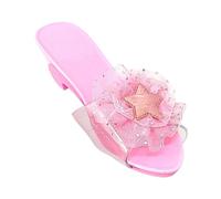 Sharplace Chaussures Princesse Enfant Fille, Chaussures de Princesse à Talons Hauts pour Enfants, Paillettes Sandales, Déguisement d'été, Antipatinage Halloween Noël Cadeau d’Anniversaire, Rose Clair