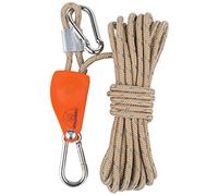 Sharplace Cintre de Corde à cliquet de poulie, Corde de Tente de régulateur de poulie pour l'auvent de tentes d'auvent, 6mm 5m Kaki