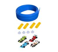 Sharplace Circuit de course flexible, voitures miniatures, circuit portable de 4,88 m (16 pieds), de course à monter soi-même pour enfants, cadeau, Bleu