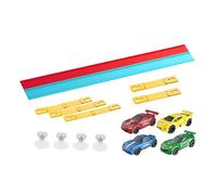 Sharplace Circuit de Course Portable, Polyvalent et Doté de Petites Voitures. Se Range Facilement et S'enroule Facilement Grâce à Ses Ventouses, Rouge et bleu